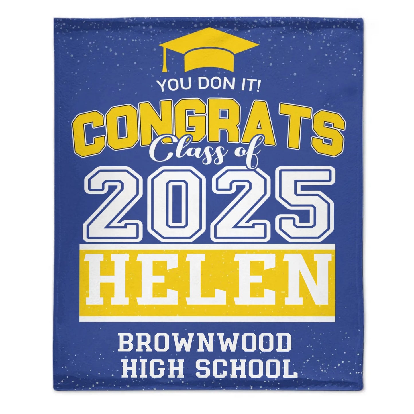 Personalized Custom Graduation Class of 2025 Sign Blanket