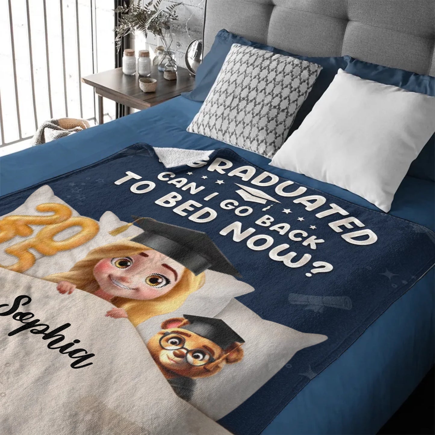 Graduated Can I Go Back To Bed Now - Personalized Blanket