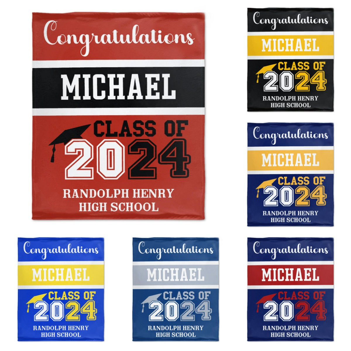 Class of 2024 Custom Name Soft Blanket - Graduation Gift