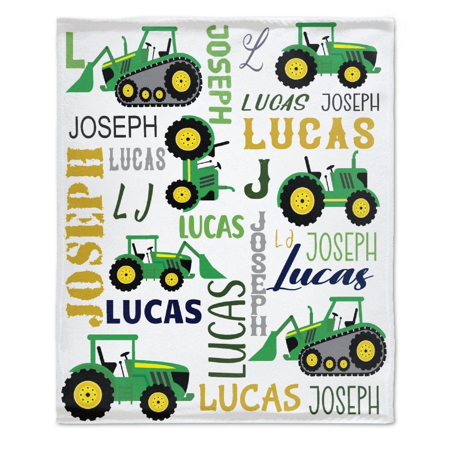 Personalized Farm Tractor Name Custom Blanket