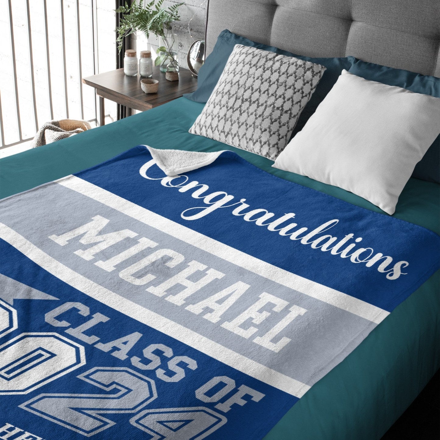 Class of 2024 Custom Name Soft Blanket - Graduation Gift