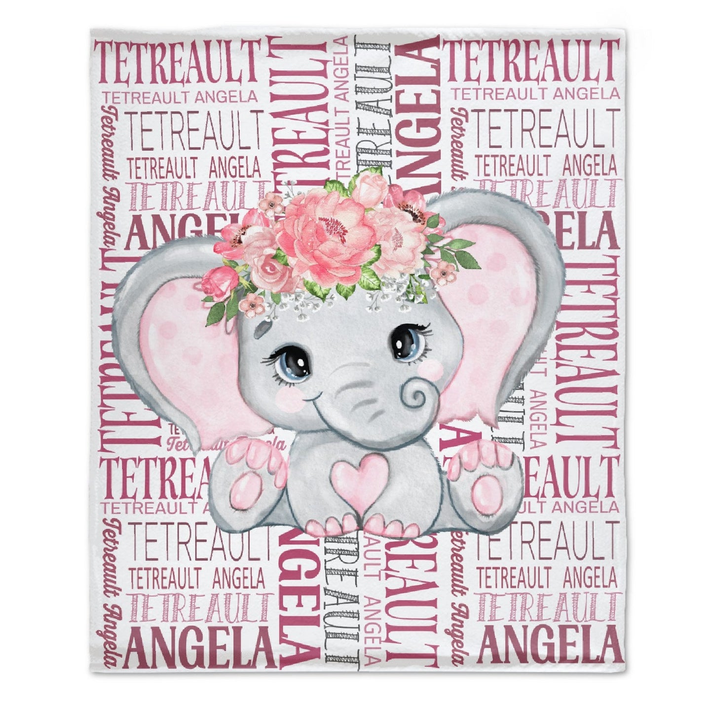 Elephant Name Personalized Blanket - Gift Ideas for Kids