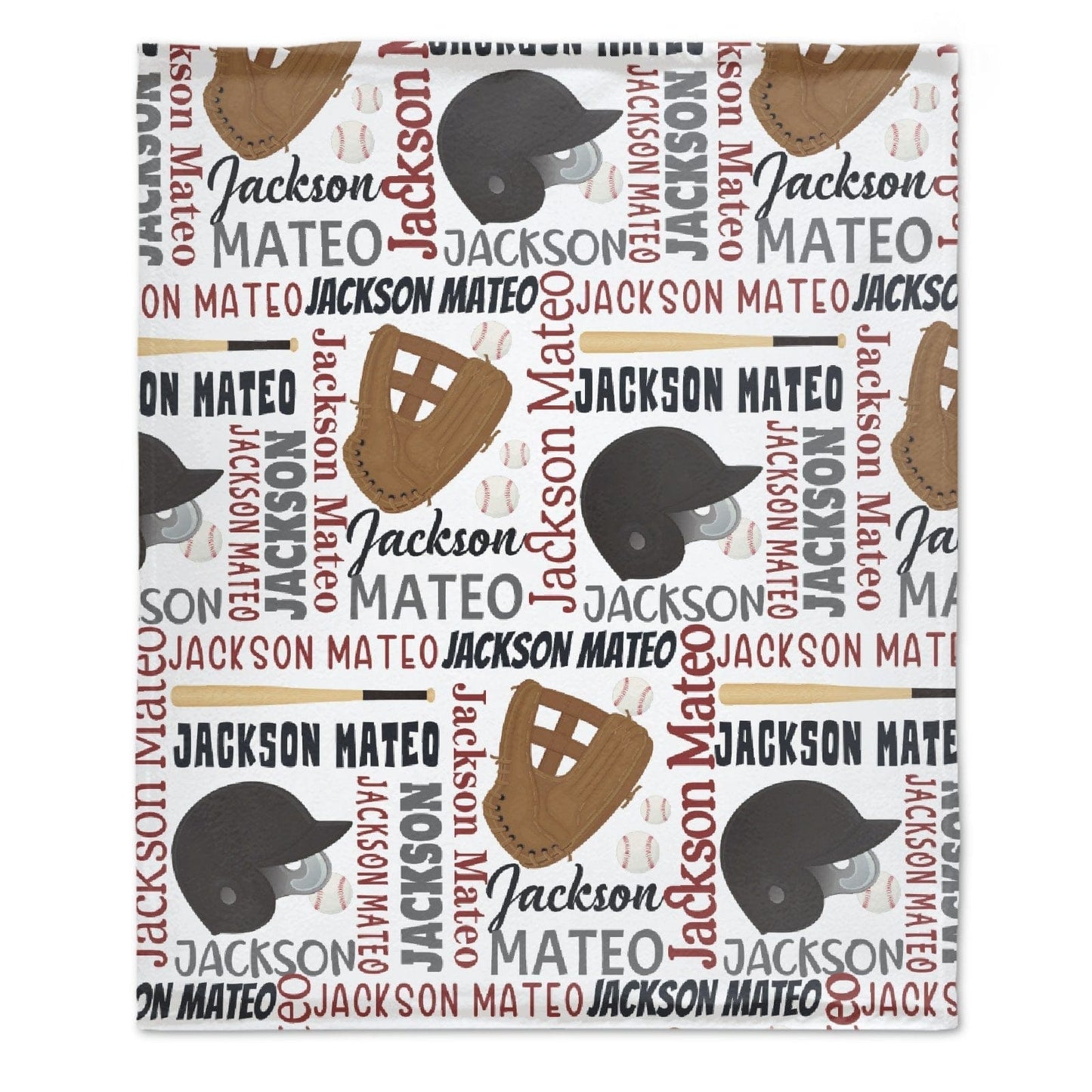 Personalized Name Custom Baseball Blanket