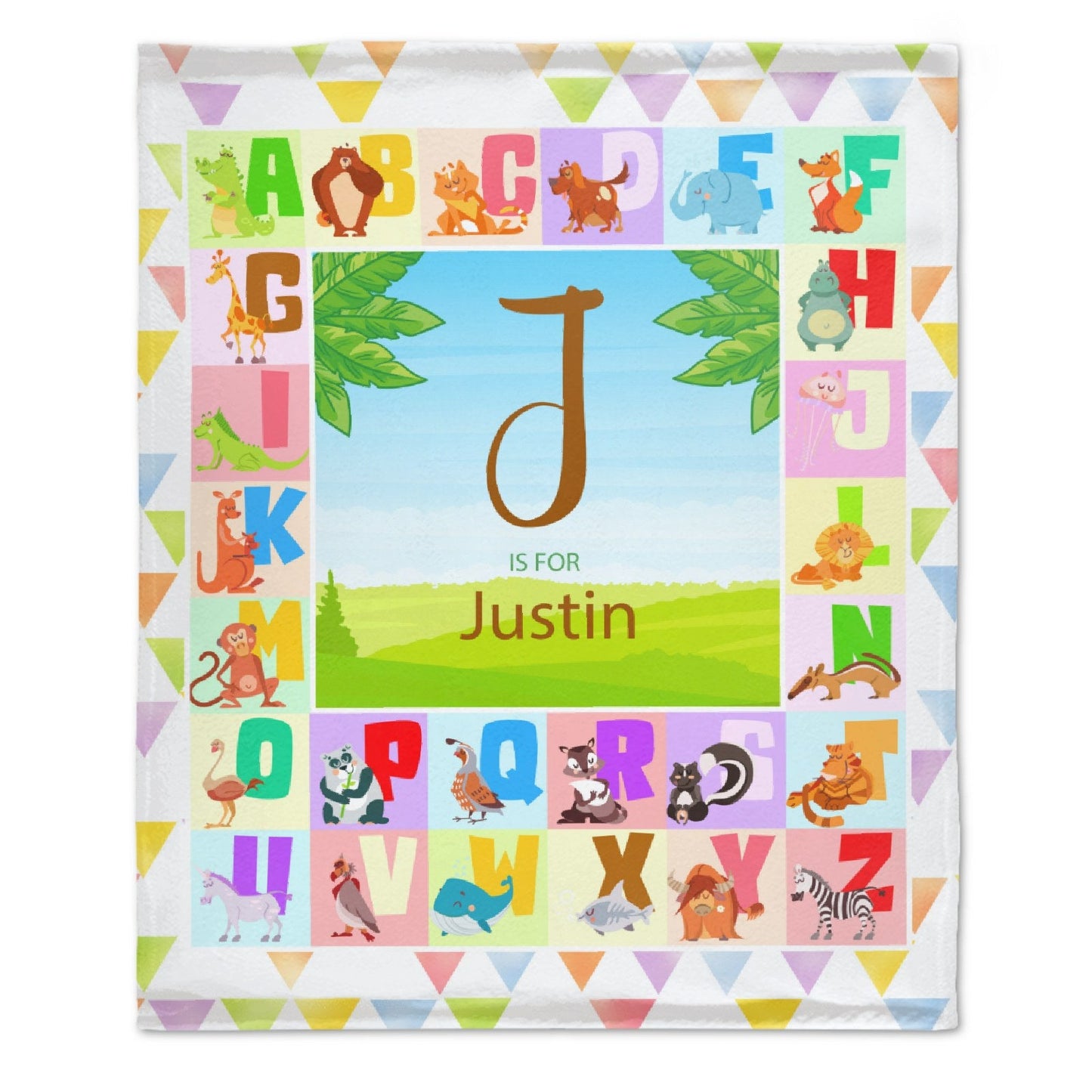 Personalized Baby Blanket Initial Letter Alphabet Blankets