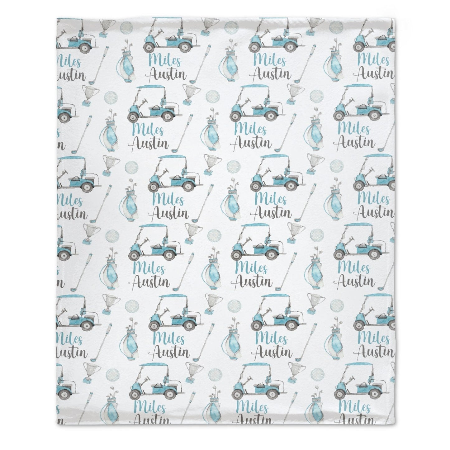 Personalized Swaddle Golf Nursery Theme Baby Blanket - Golf