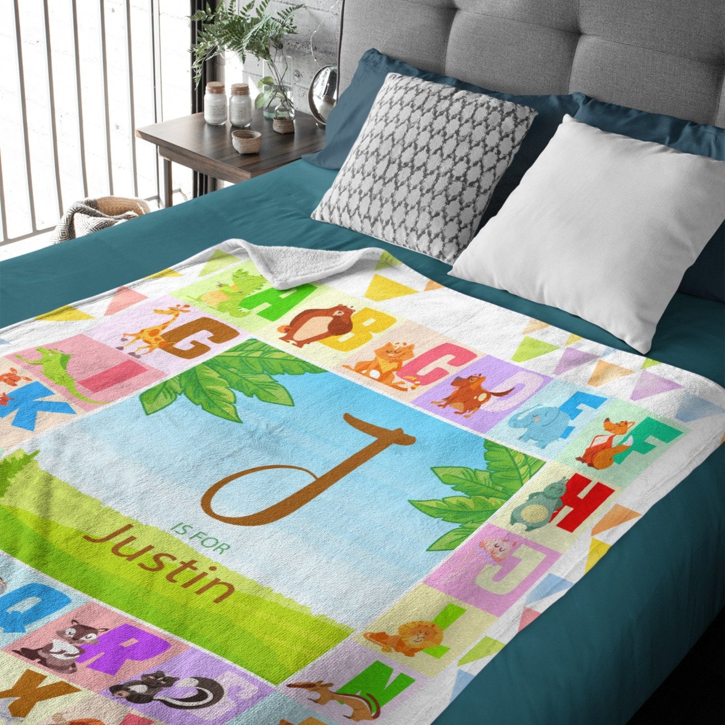 Personalized Baby Blanket Initial Letter Alphabet Blankets
