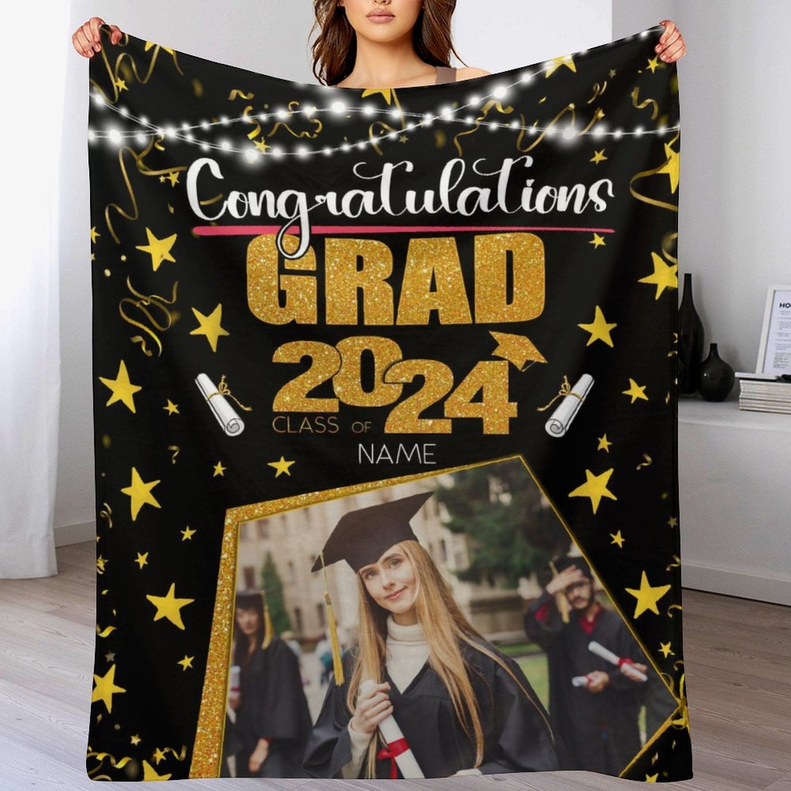 Class Of 2024 Custom Name Blanket Graduation Gifts Ideas | Virudhaka