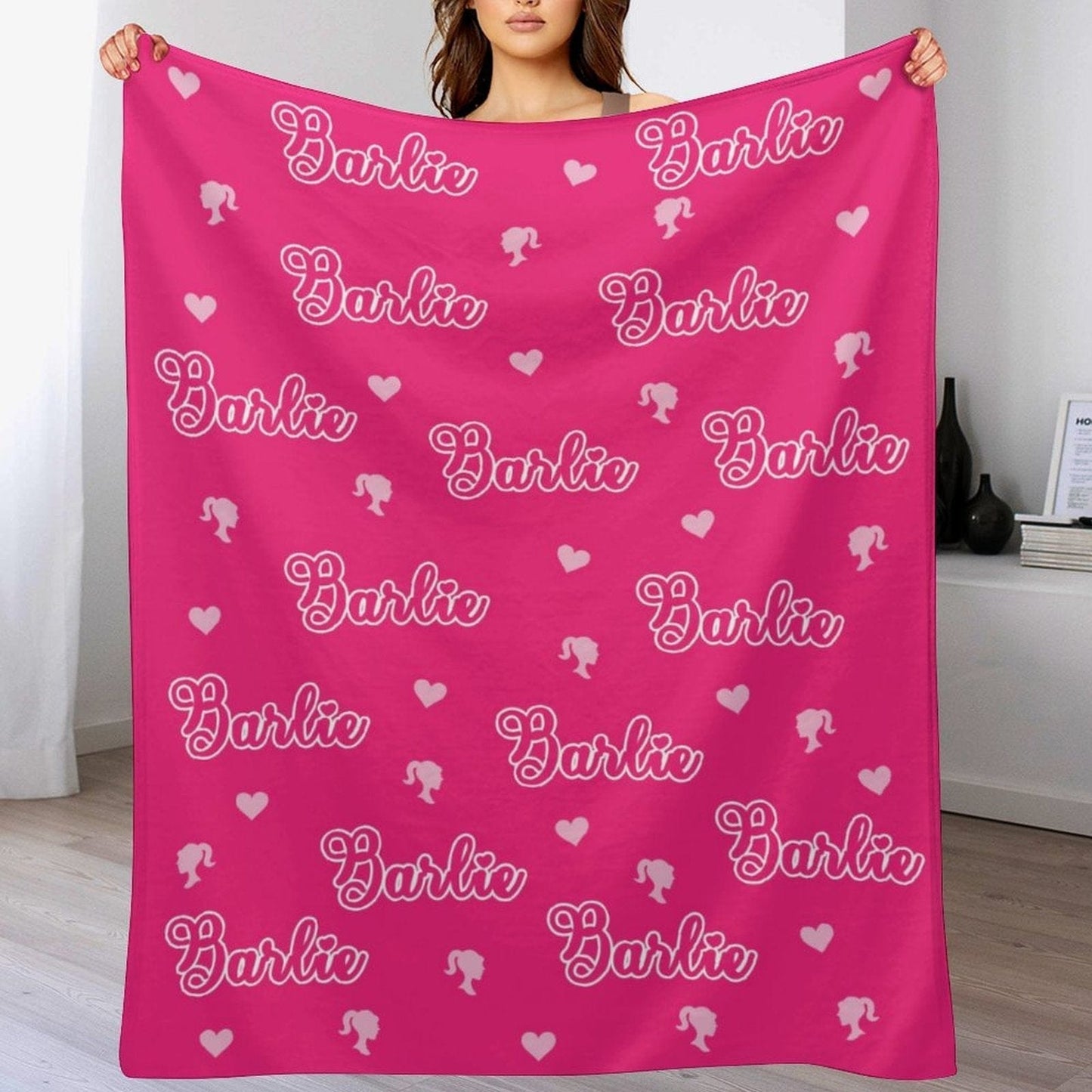 We pay shipping✈️Girls Personalized Name Custom Pink Blanket