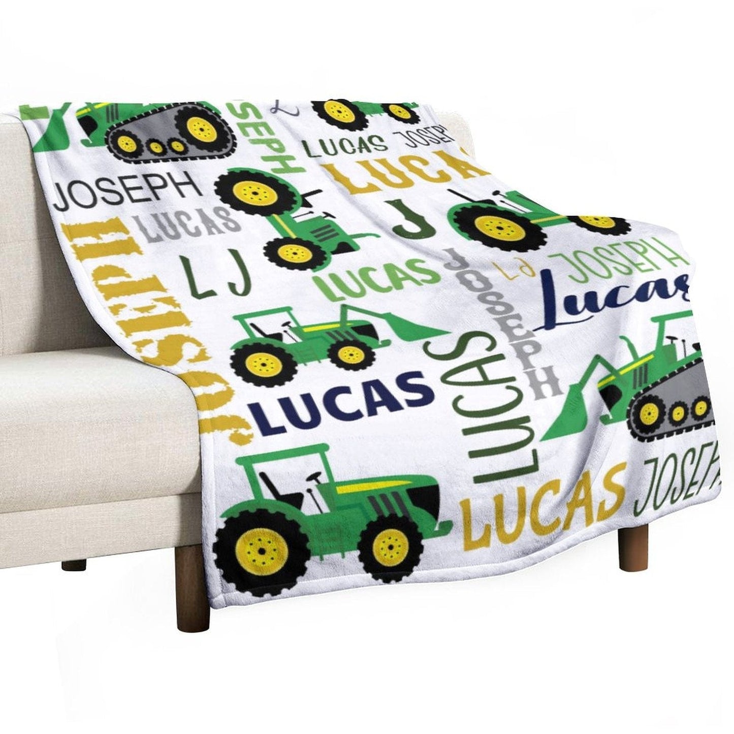 Personalized Farm Tractor Name Custom Blanket
