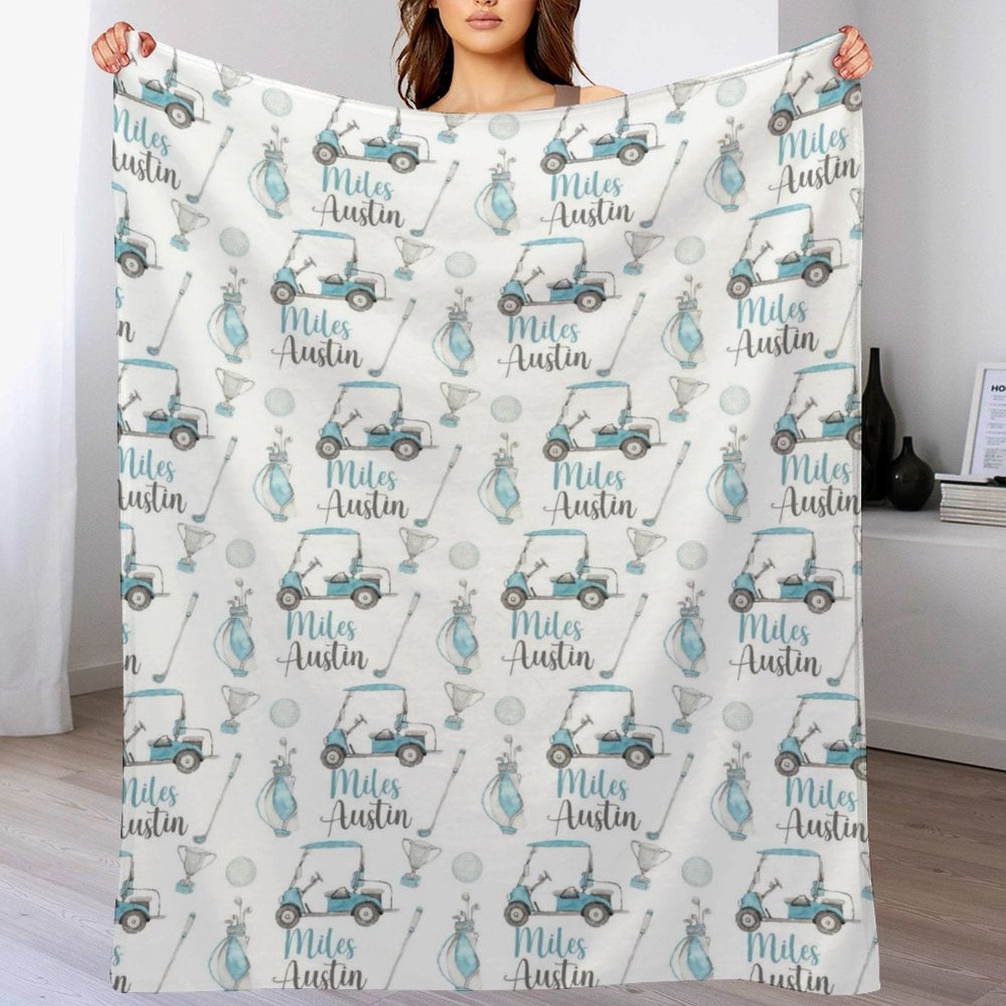 We pay shipping✈️Personalized Swaddle Golf Nursery Theme Baby Blanket - Golf
