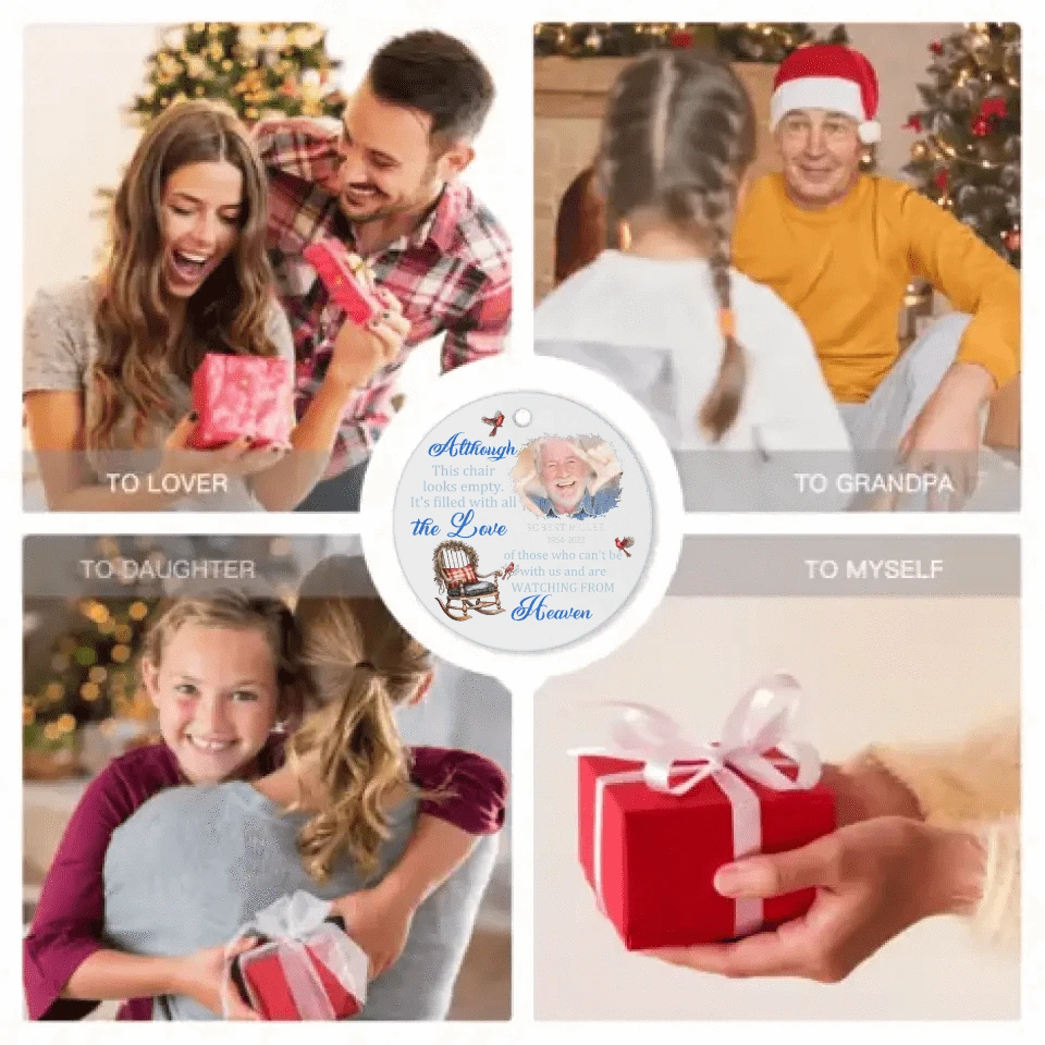 Custom Photo Memorial Ornament - Sympathy Gift For Family Members - It's Filled With All The Love