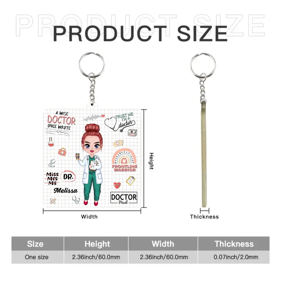 Personalized Fiberboard Keychain - A Wise Doctor Once Wrote - Appreciation Gift For Doctor