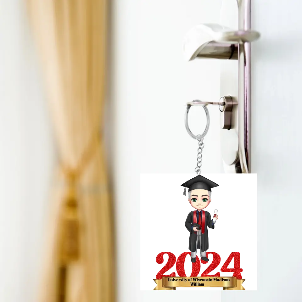 Personalized Graduation Acrylic Character Keychain