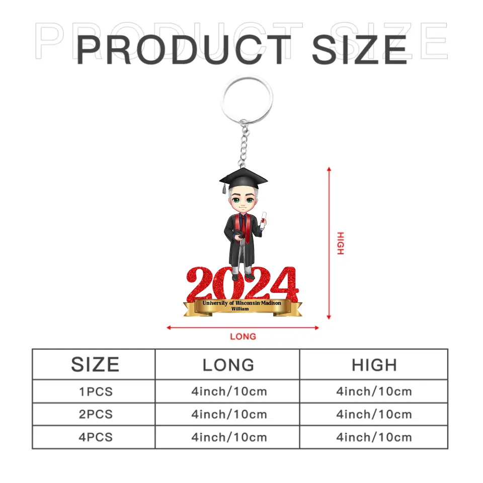 Personalized Graduation Acrylic Character Keychain