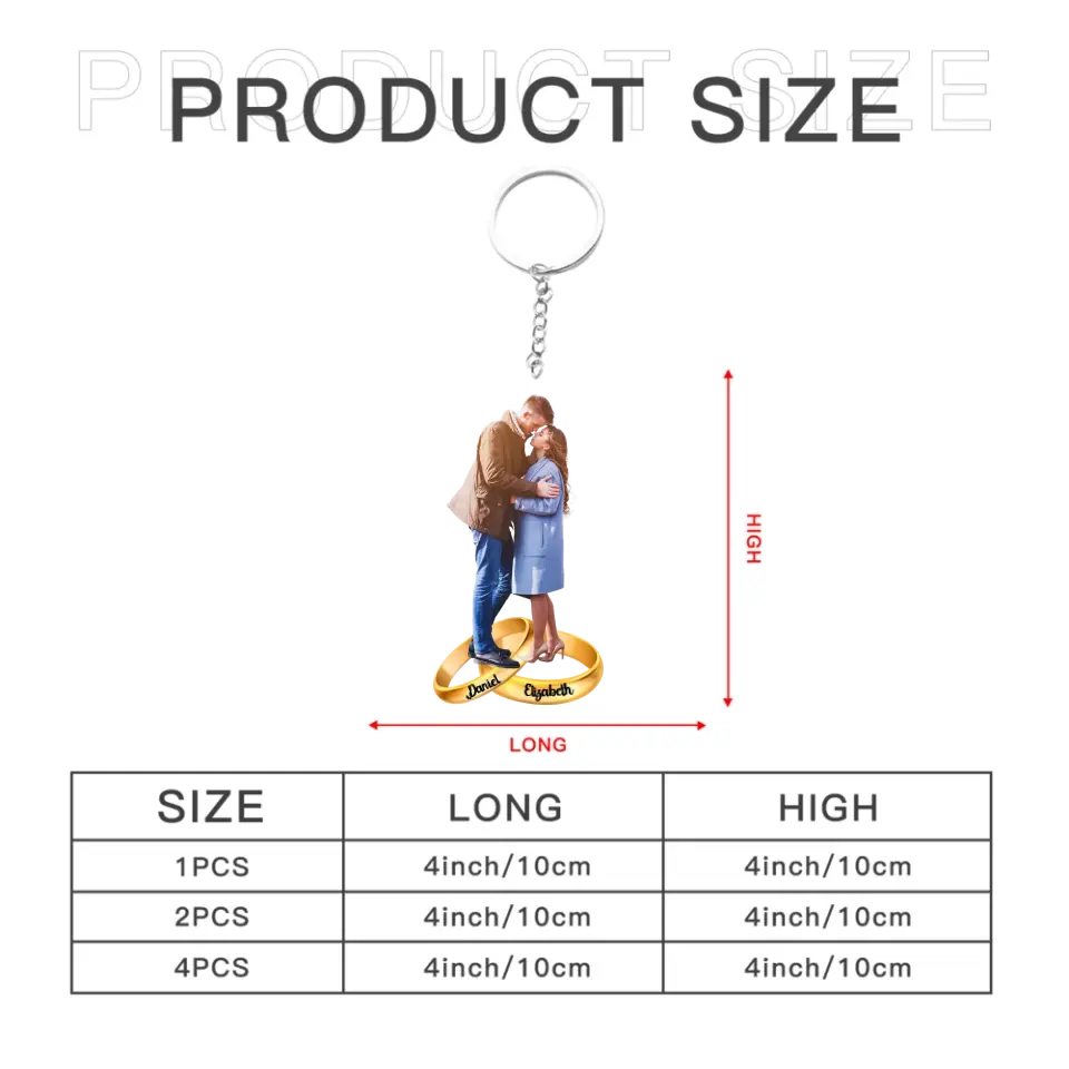 Personalized Photo Keychain - Gift For Couple, Wife, Husband