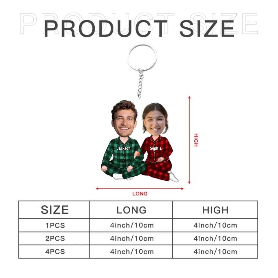 Personalized Acrylic Keychain - Custom Appearances And Names  Gift For Couple
