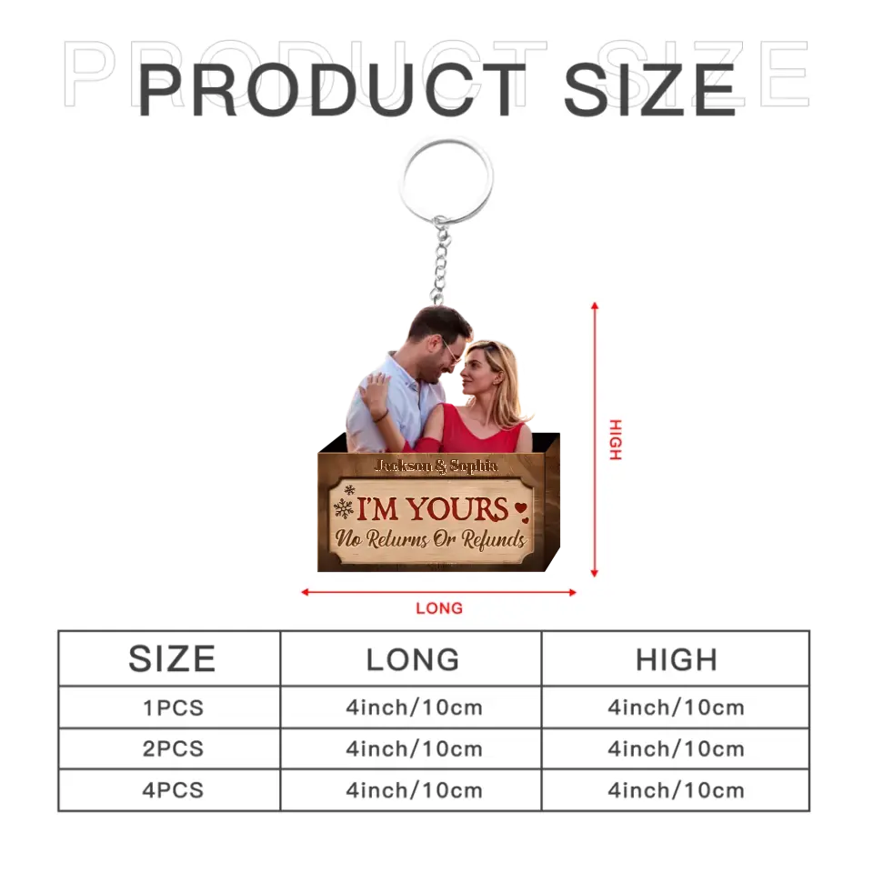 Personalized Photo Couple Keychain-I'm Yours No Returns Or Refunds，Couple Gift
