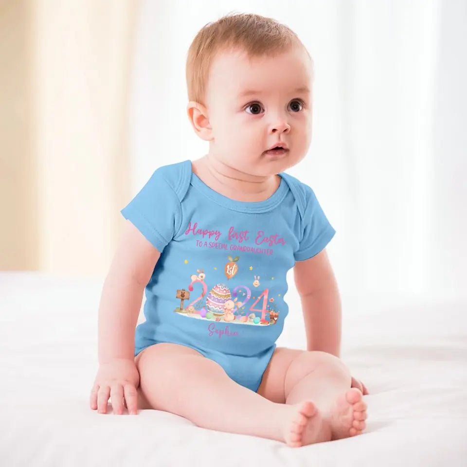 Personalized Baby Onesie - First Easter For Baby Boy/Girl