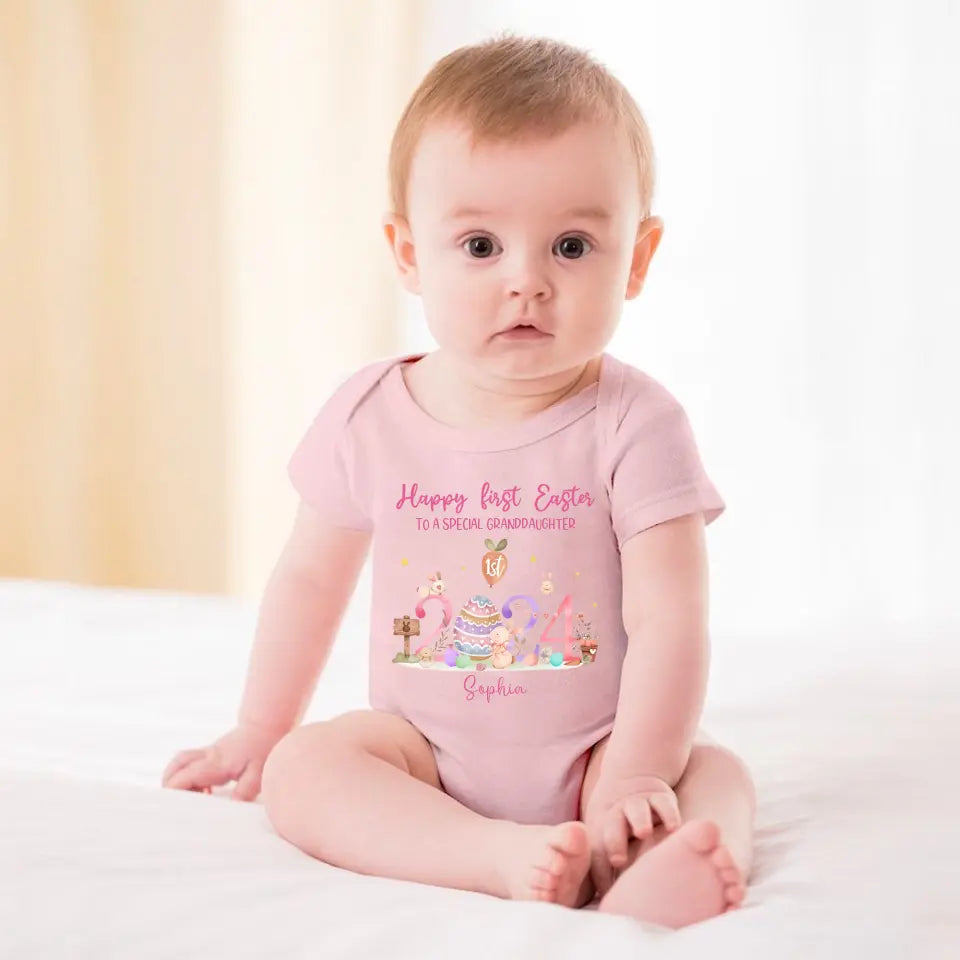 Personalized Baby Onesie - First Easter For Baby Boy/Girl