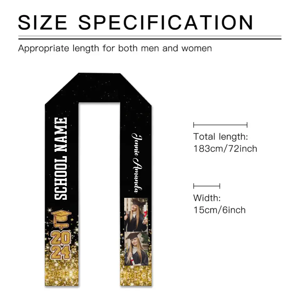 Class Of 2024 Best Gift For Graduation - Personalized Graduation Stoles - Gifts From The Family
