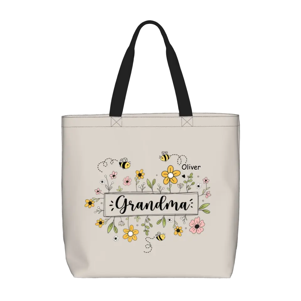 Family Personalized Garden Bees Zippered Bag For Grandma