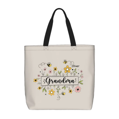 Family Personalized Garden Bees Zippered Bag For Grandma