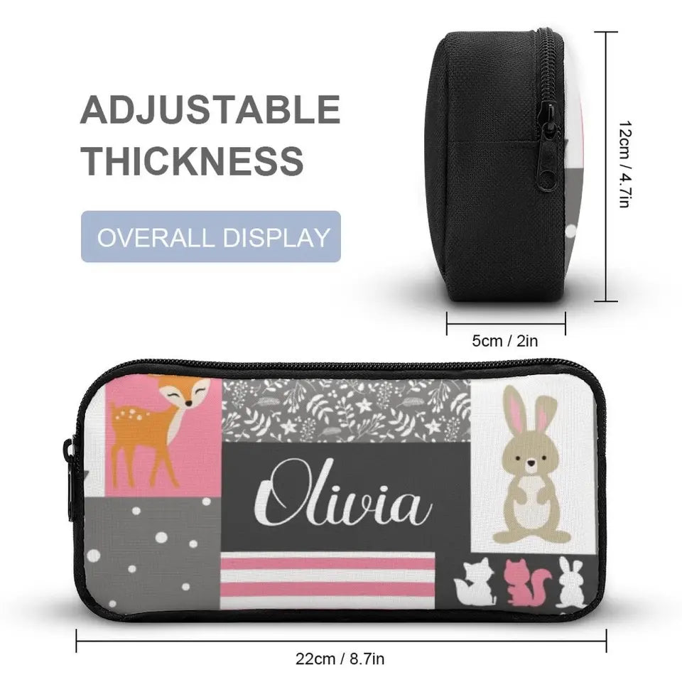 Personalized Custom Name Baby Backpack for Girl - Little Bear Rabbit Sika Deer Fox
