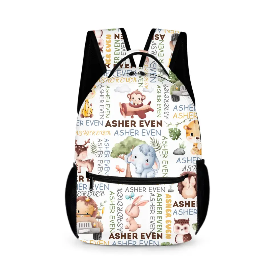 Custom Backpack with Name,Personalized Custom Baby Elephant Backpack