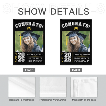 Graduation Celebration - Graduation Gift - Personalized Custom Photo Flag