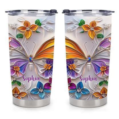Customised Butterfly Themed Mugs - Personalised Name Gorgeous Butterfly Print Decorative Mugs - A Gift For Family,Friend,Sister,BFF,Butterfly Lovers
