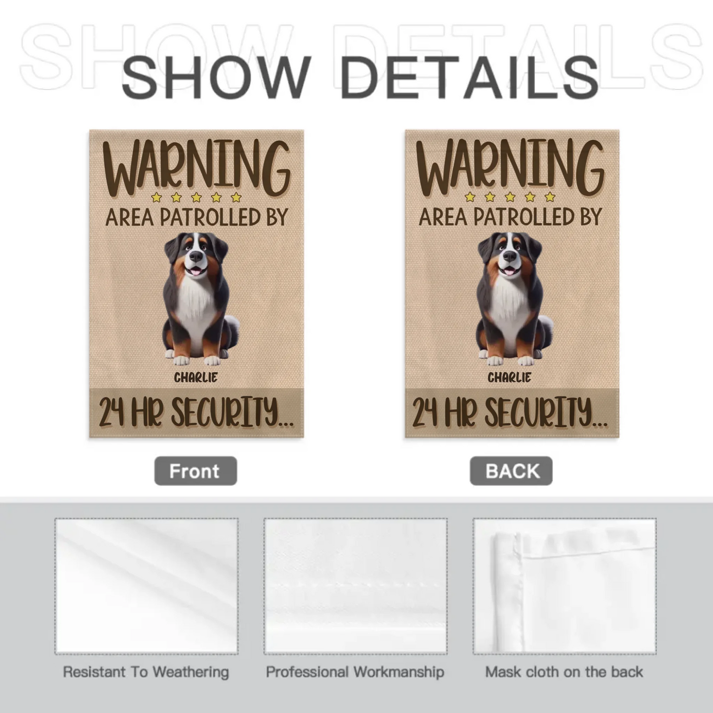 Fearless Pet Guard Flag - Personalized pet customization flags - Gifts For Family,Pet Lovers,Pet Owners