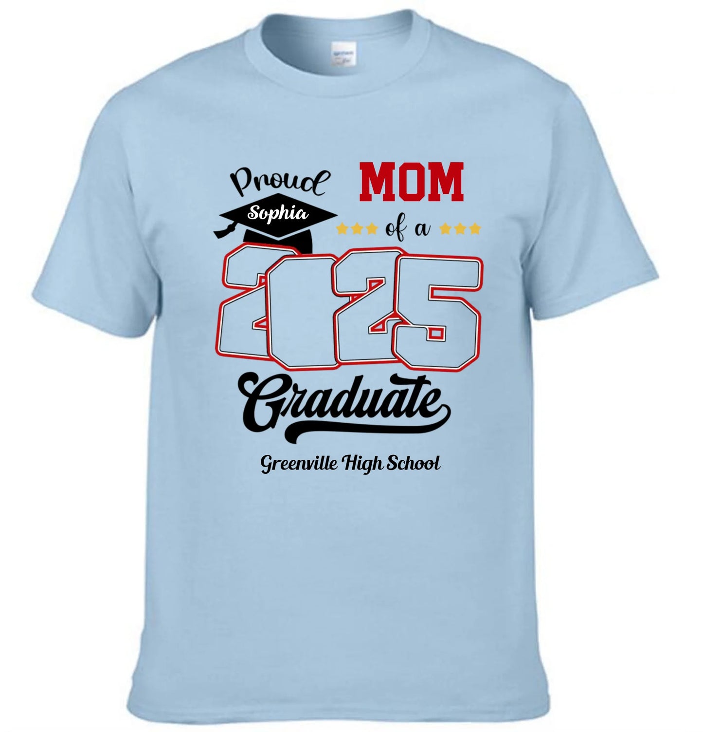Custom Photo Proud Family Of A Class Of 2025 Graduate Senior - Personalized Graduation T-Shirt