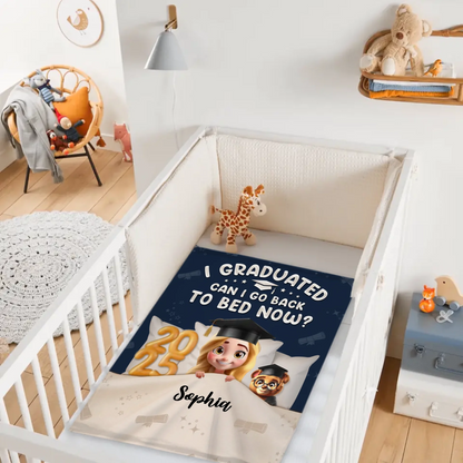Graduated Can I Go Back To Bed Now - Personalized Blanket