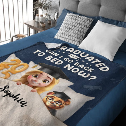 Graduated Can I Go Back To Bed Now - Personalized Blanket