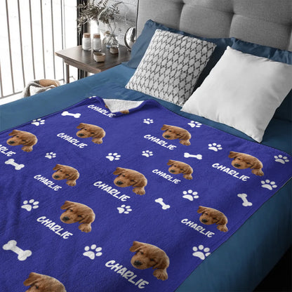 Personalized Name Picture Custom Pet Memorial Blanket - Personalized Custom Pet Photo Names - Gifts for Dog Lovers