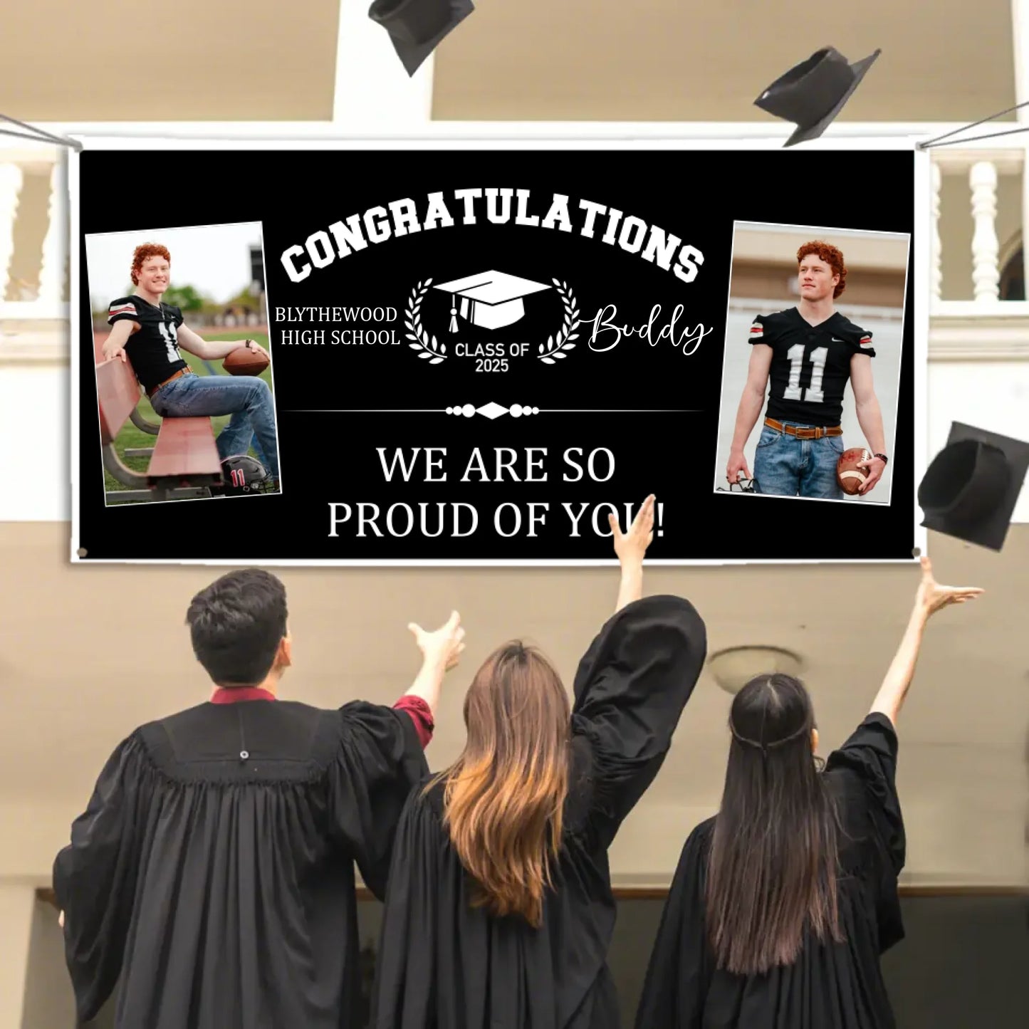 Personalized Custom Photo Banners - Congratulations to the Class of 2025 Decorative Gifts for Graduates Gifts for Graduating Families