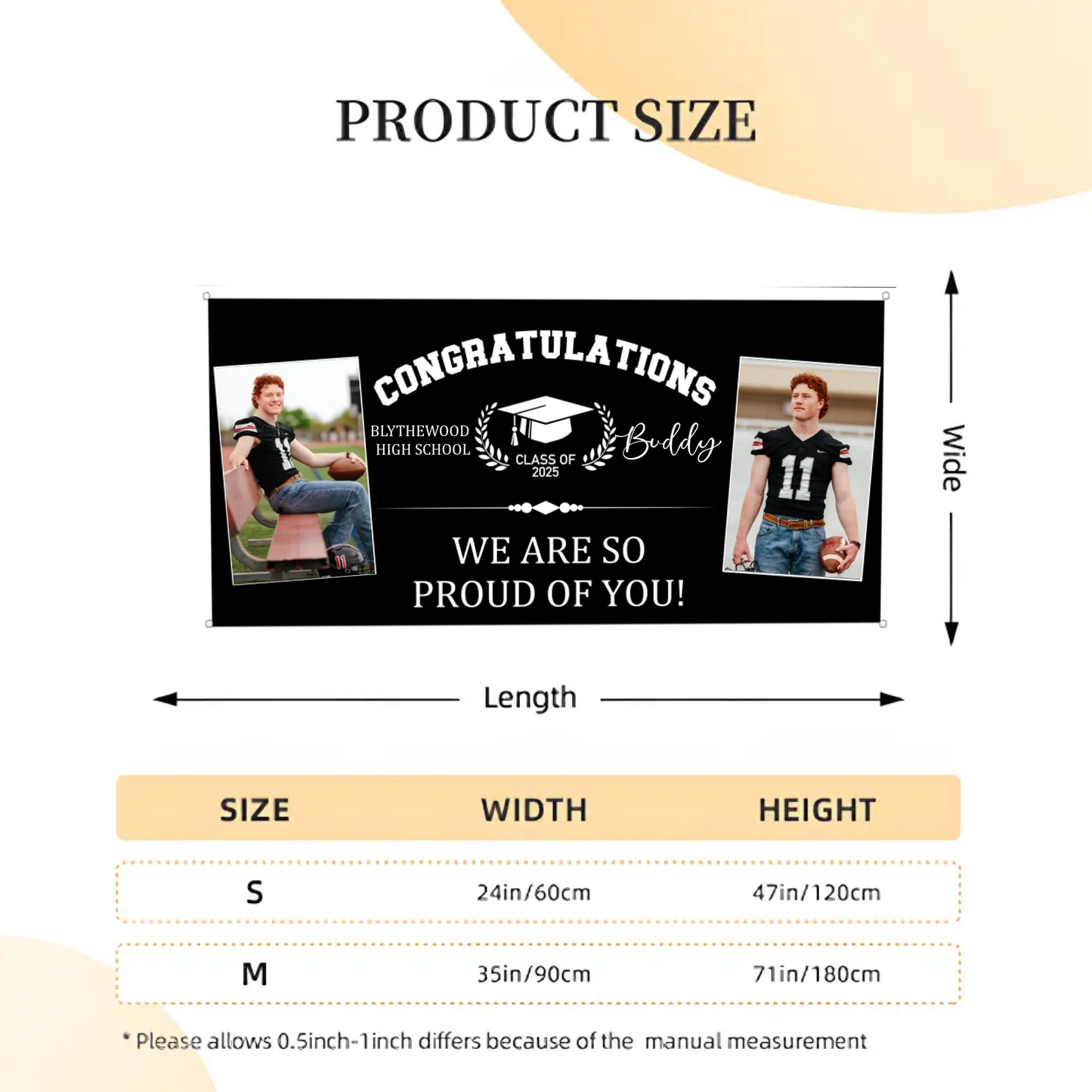 Personalized Custom Photo Banners - Congratulations to the Class of 2025 Decorative Gifts for Graduates Gifts for Graduating Families