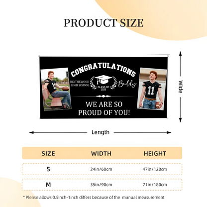 Personalized Custom Photo Banners - Congratulations to the Class of 2025 Decorative Gifts for Graduates Gifts for Graduating Families