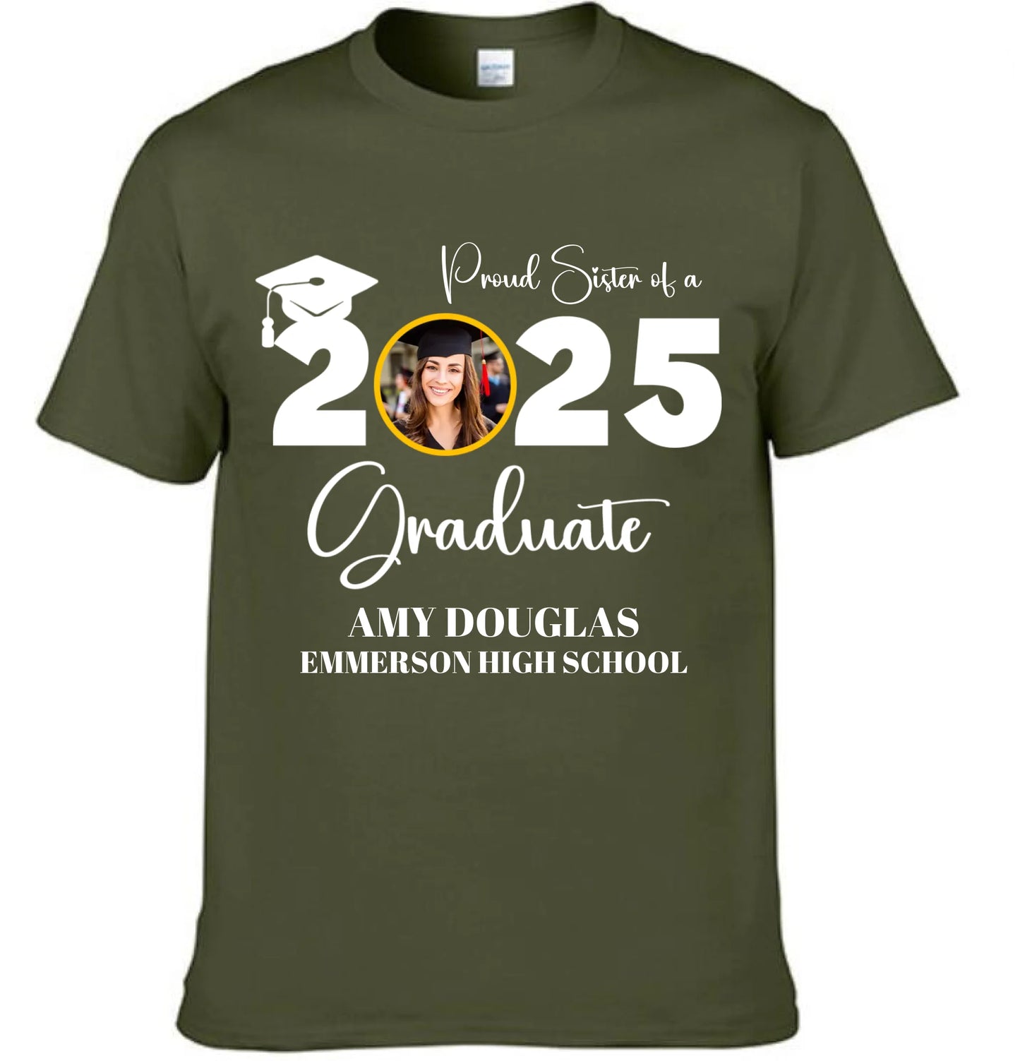 Custom Graduation Photo T-shirt, Proud Mom Of A Graduate