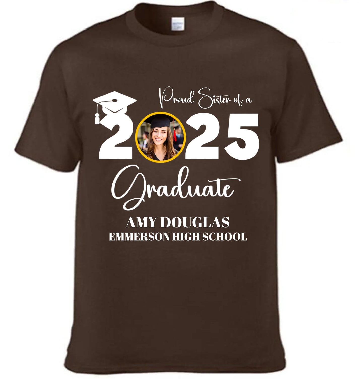 Custom Graduation Photo T-shirt, Proud Mom Of A Graduate