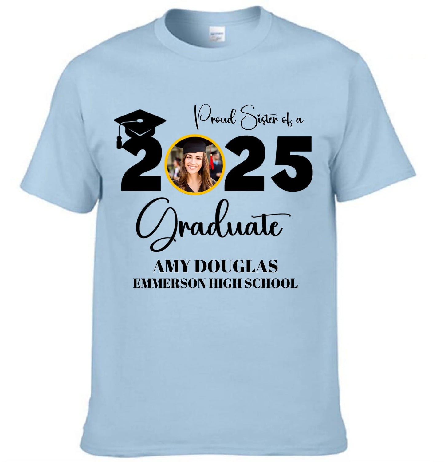Custom Graduation Photo T-shirt, Proud Mom Of A Graduate