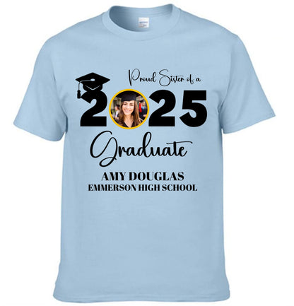 Custom Graduation Photo T-shirt, Proud Mom Of A Graduate