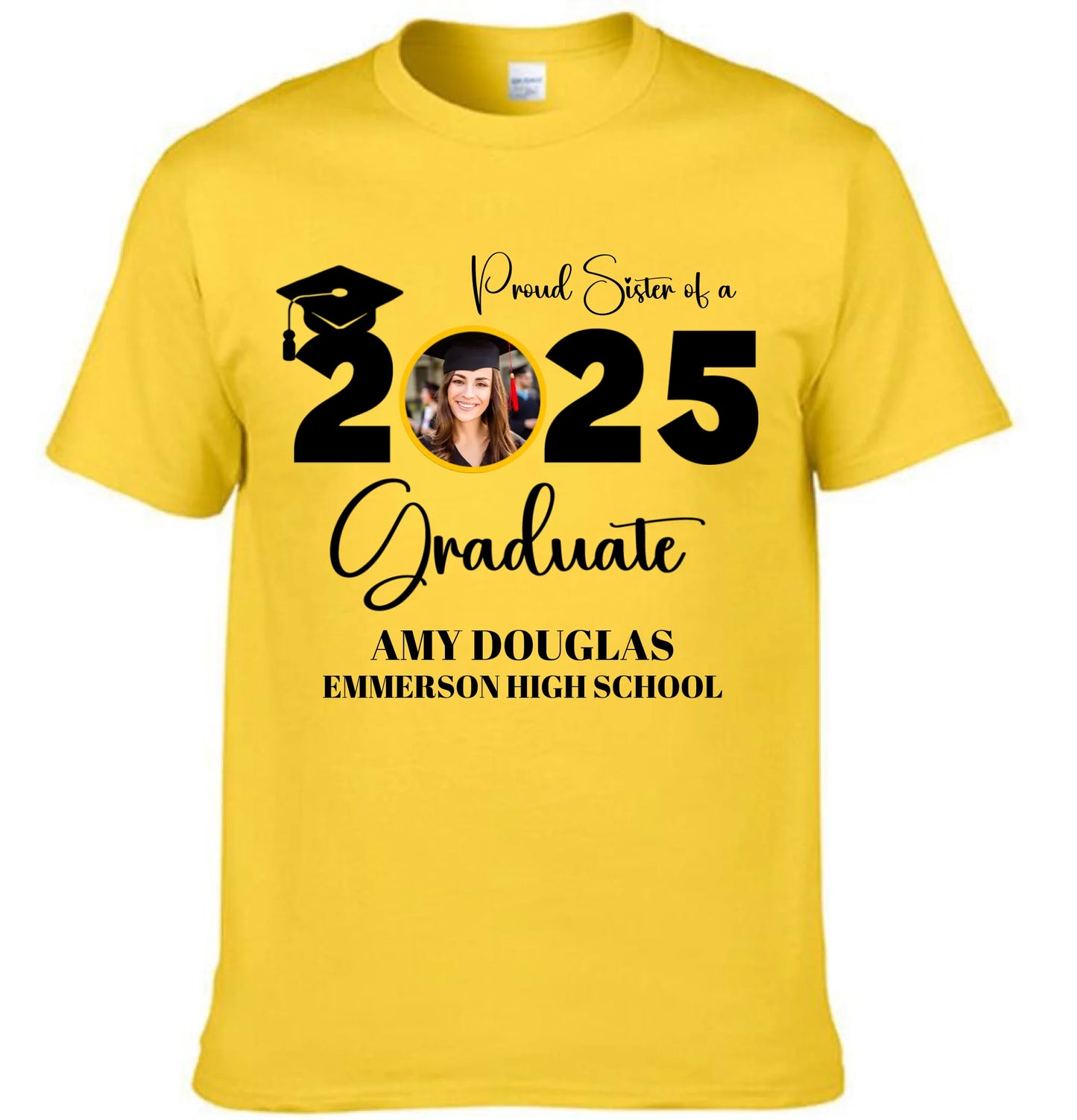 Custom Graduation Photo T-shirt, Proud Mom Of A Graduate