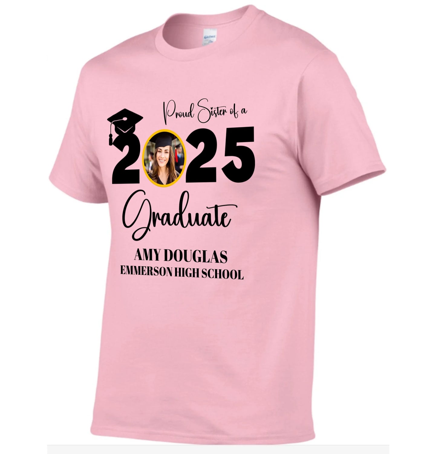 Custom Graduation Photo T-shirt, Proud Mom Of A Graduate