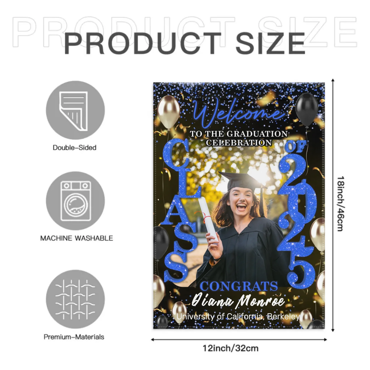 Graduation Welcome Flag – Custom Grad Party Decor – Celebrate Our Grads