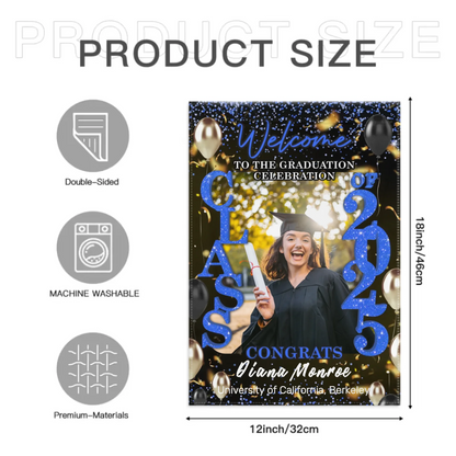 Graduation Welcome Flag – Custom Grad Party Decor – Celebrate Our Grads