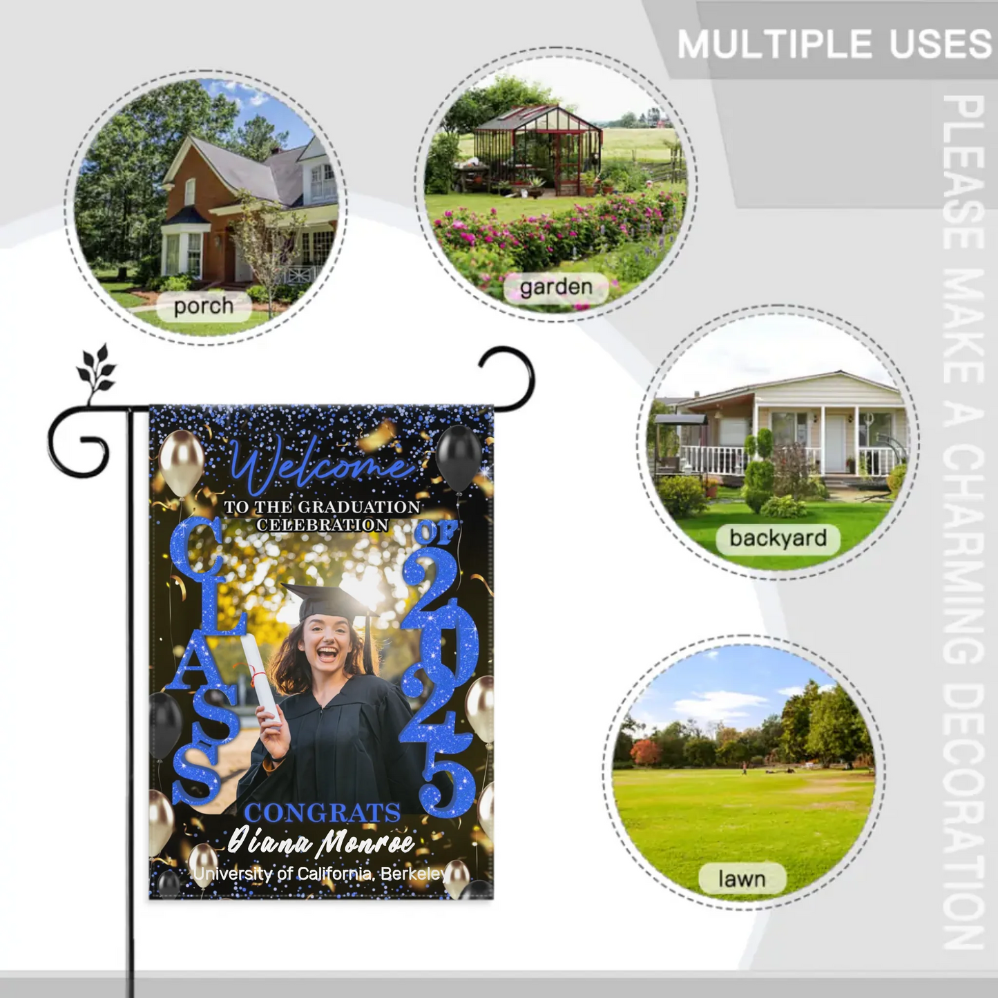 Graduation Welcome Flag – Custom Grad Party Decor – Celebrate Our Grads