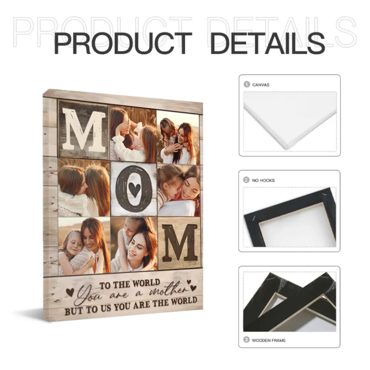 Photo Collage Poster - Personalized Mother Themed Decorative Painting - Gift for Mom