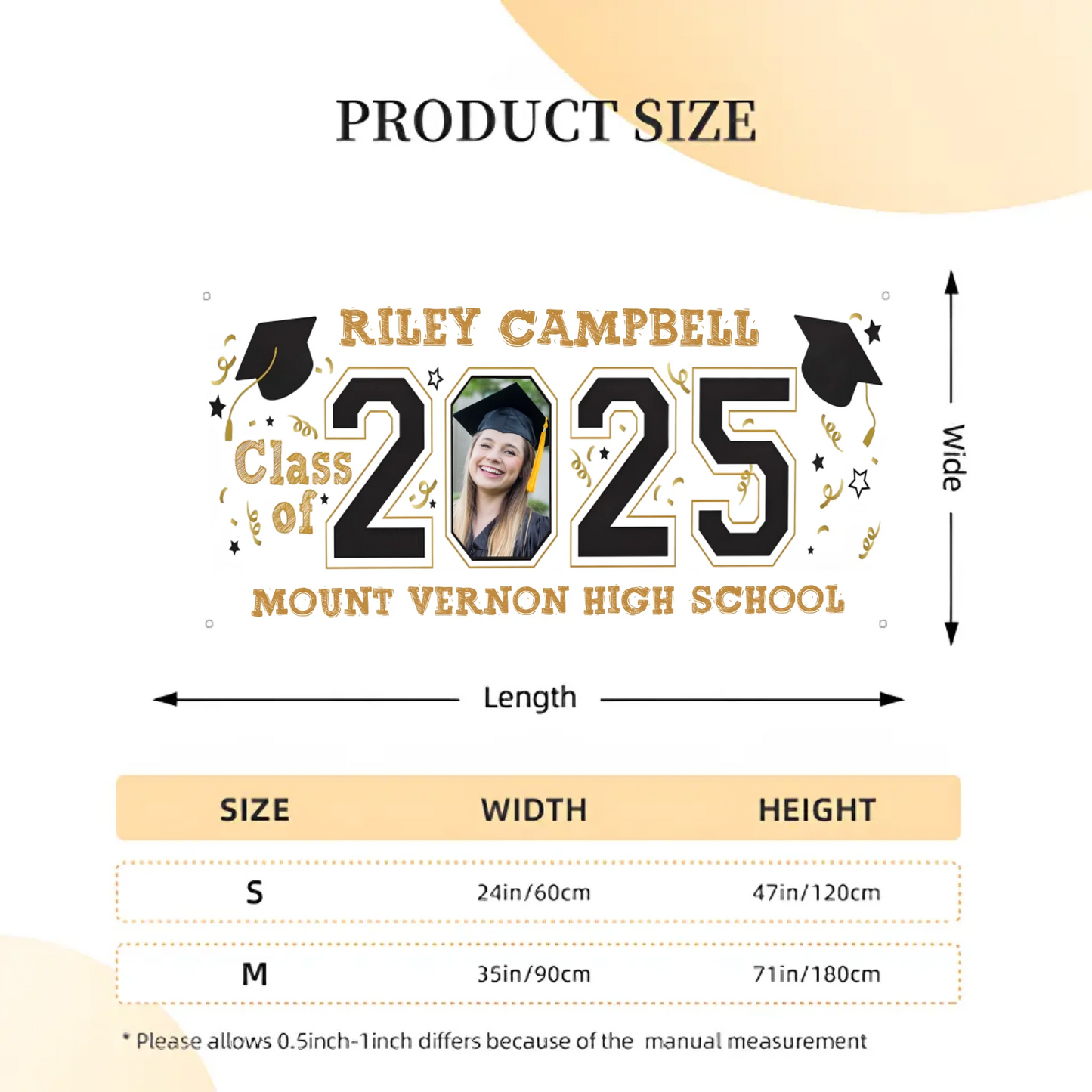 Customized 2025 Graduation Banner - Personalized Photos - Gift for Graduates
