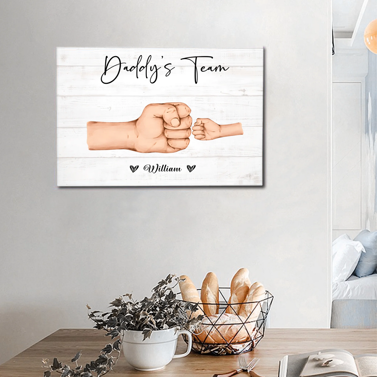 Mother Or Daddy & Kids, Together We're A Team - Personalized Canvas Painting